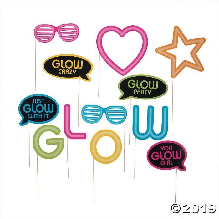 Neon Glow Party Photo Stick Props (Per Dozen)