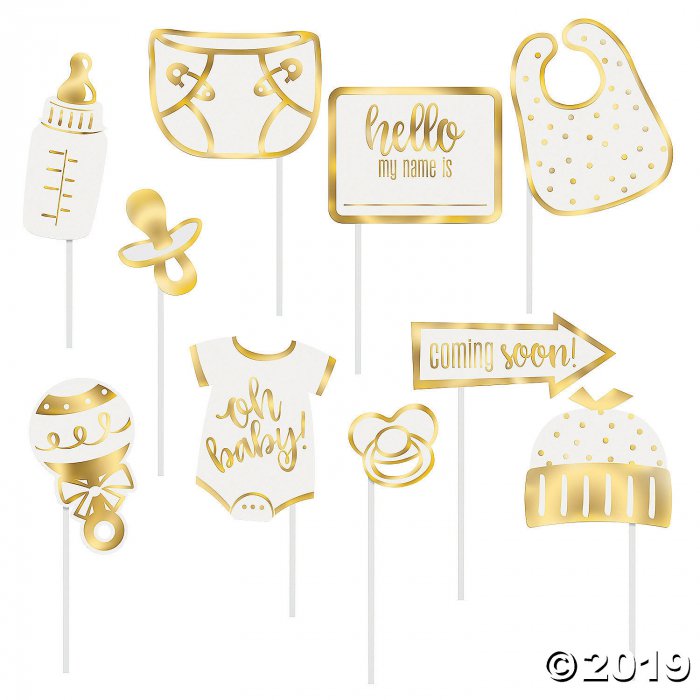 Oh Baby Gold Photo Stick Props (10 Piece(s))