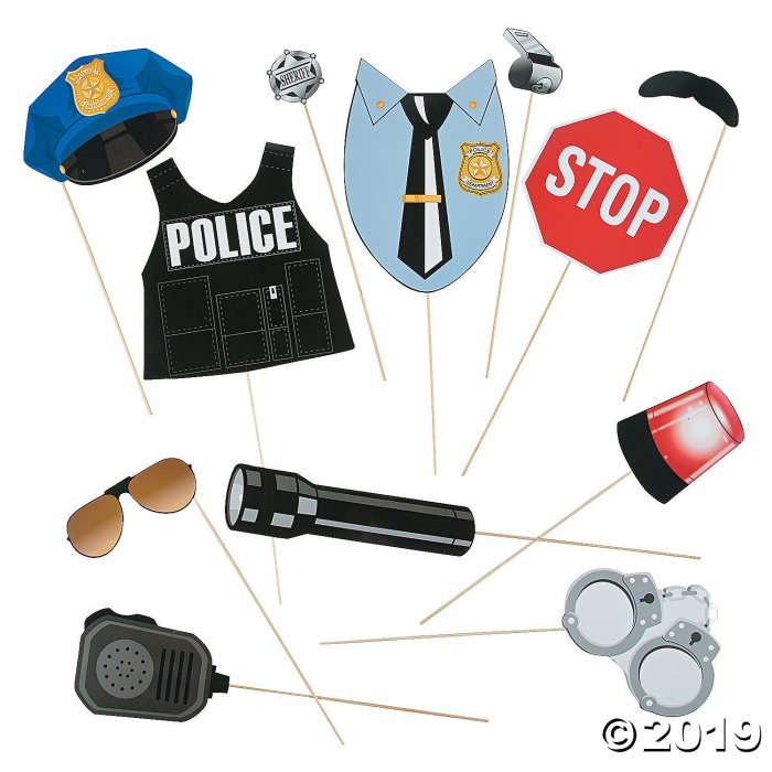 Police Party Photo Stick Props (Per Dozen)