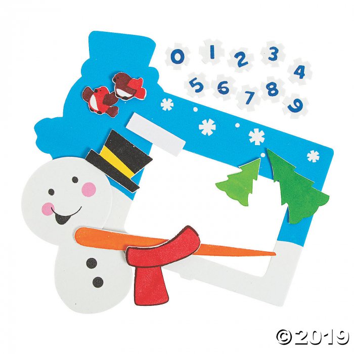 Dated Snowman Picture Frame Magnet Craft Kit (Makes 12)