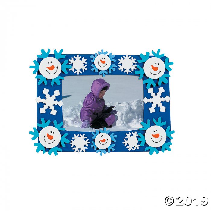 Smile Face Snowman Picture Frame Magnet Craft Kit (Makes 96)