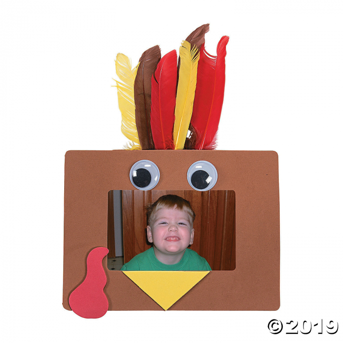 Googly Eyes Turkey Picture Frame Magnet Craft Kit (Makes 12)