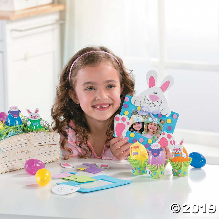 Easter Bunny Picture Frame Magnet Craft Kit (Makes 12)