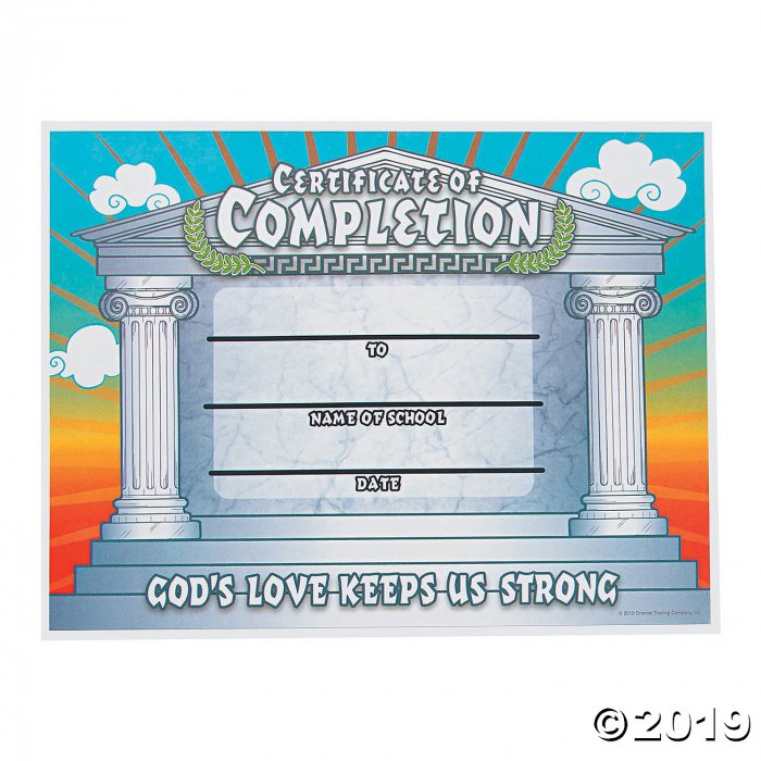 Pillar of Strength Certificates of Completion (25 Piece(s))