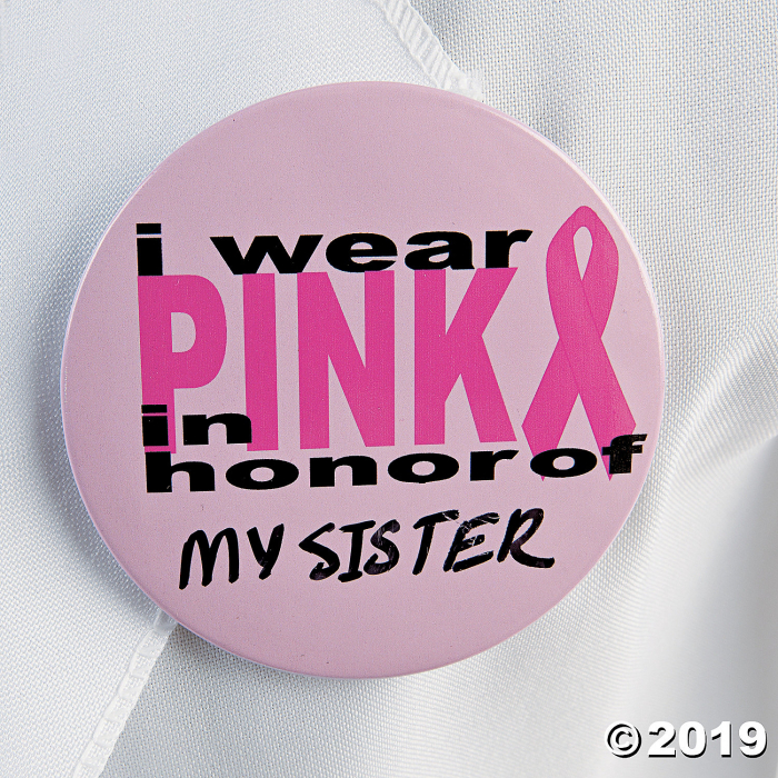 I Wear Pink in Honor Of Breast Cancer Awareness Buttons (24 Piece(s))