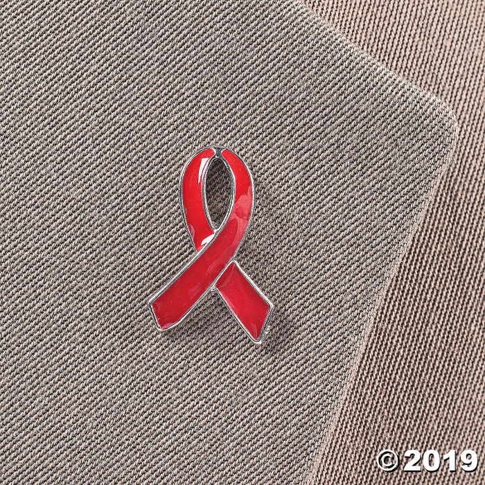 Red Awareness Ribbon Pins (Per Dozen)