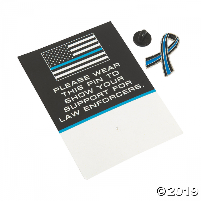 Thin Blue Line Awareness Pins on Card (Per Dozen)