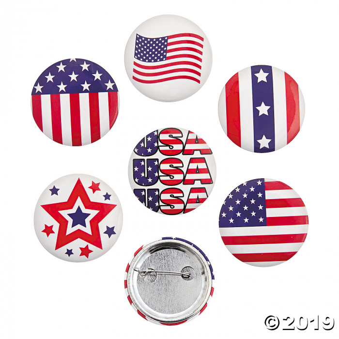 Patriotic Buttons (24 Piece(s)) | GlowUniverse.com