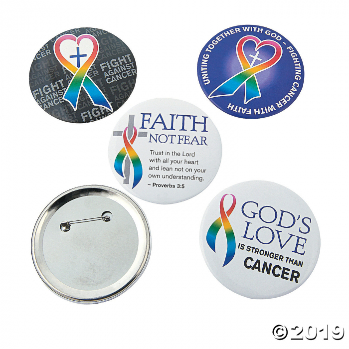 Cancer Awareness Faith Buttons (24 Piece(s))