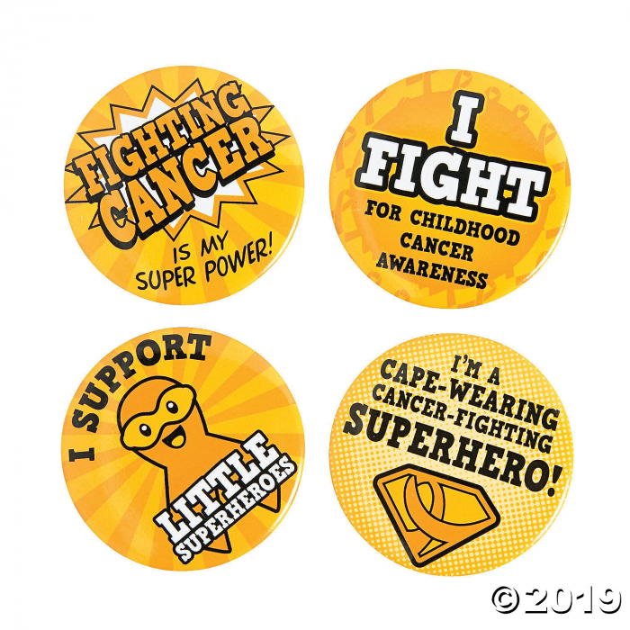 Childhood Cancer Superhero Buttons (24 Piece(s)) Childhood Cancer Superhero Buttons (24 Piece(s))
