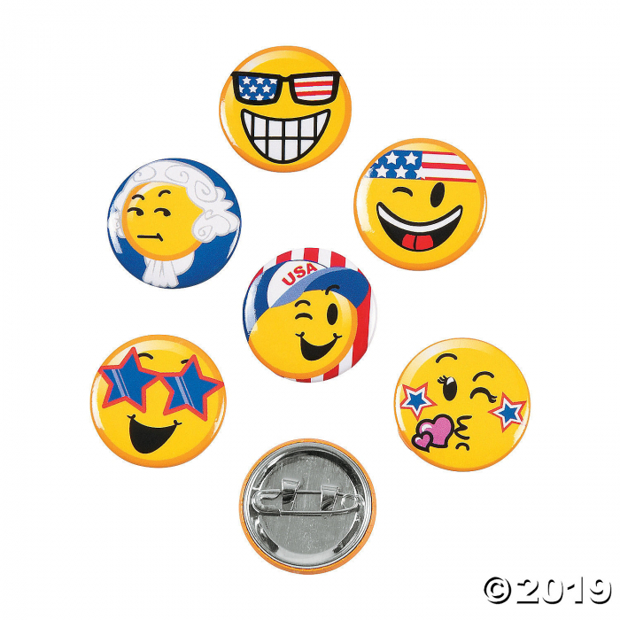 Patriotic Emoji Mini Buttons (48 Piece(s))
