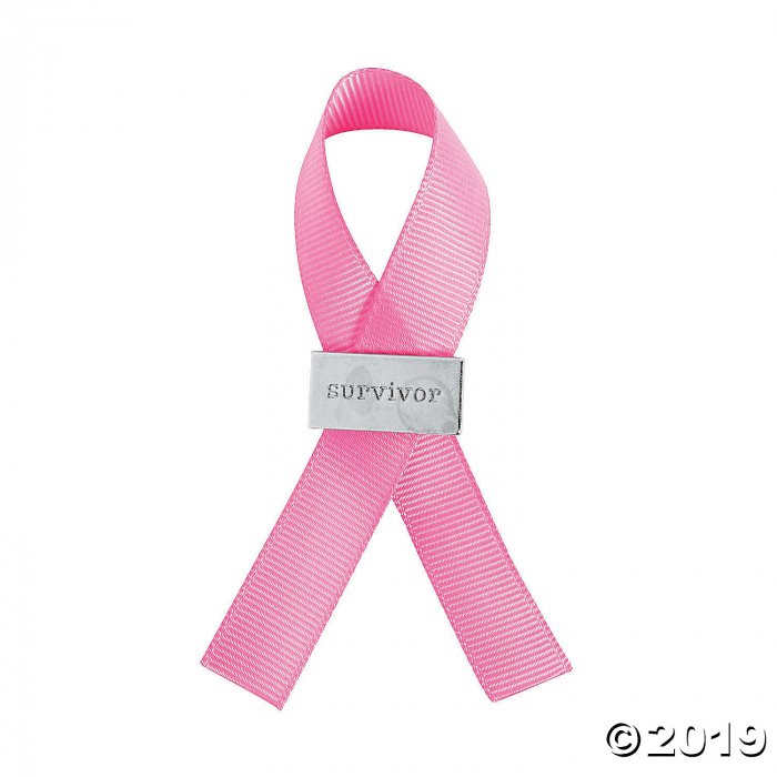Pink Survivor Ribbon Pins (Per Dozen)