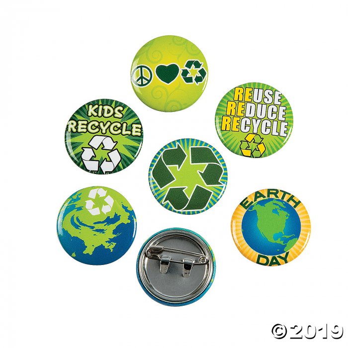 Earth Day Recycle Mini Buttons (48 Piece(s))