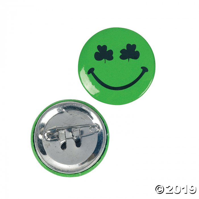 Shamrock Smile Face Mini Buttons (48 Piece(s))