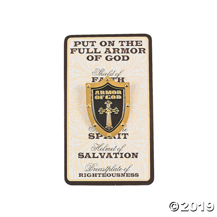 Armor of God Pins on Cards (Per Dozen)