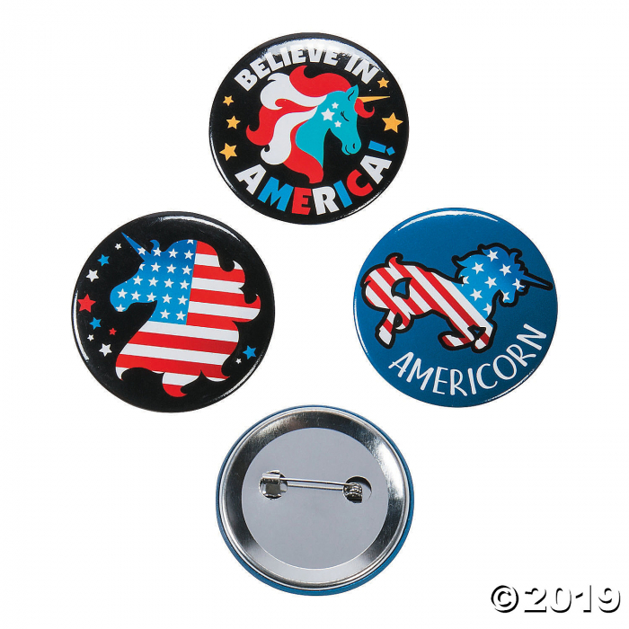 Patriotic Unicorn Buttons (24 Piece(s)) Patriotic Unicorn Buttons (24 Piece(s))
