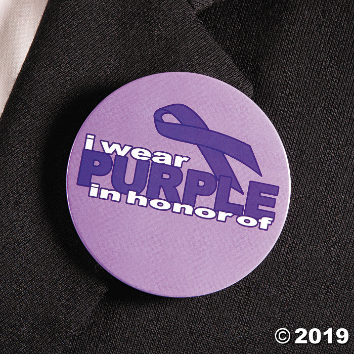 Purple Awareness Ribbon Buttons (24 Piece(s))