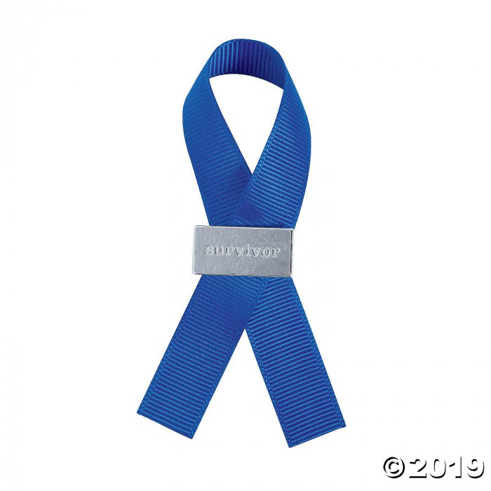 Blue Survivor Ribbon Pins (Per Dozen)