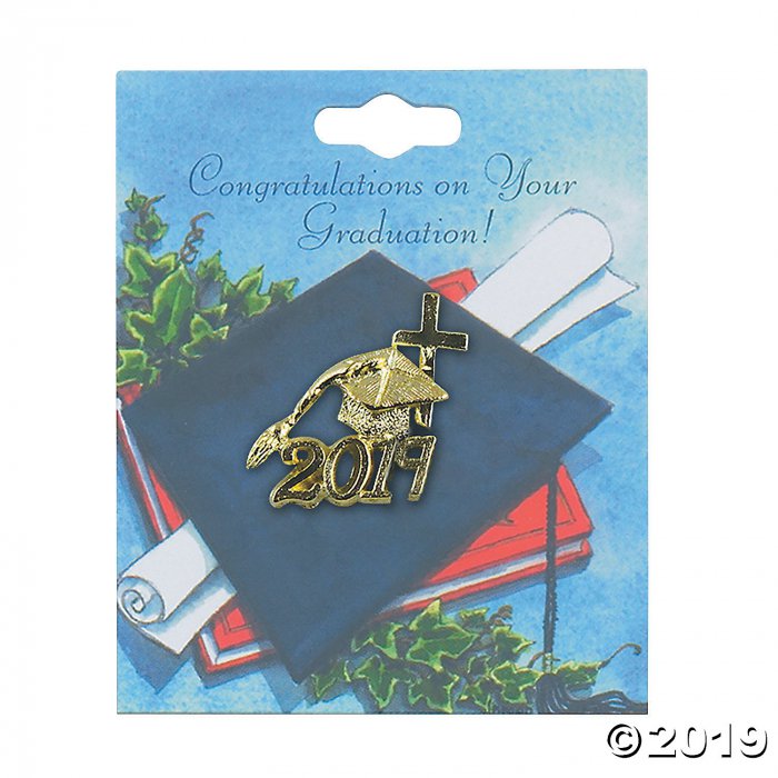 2019 Graduation Cross Lapel Pin with Card (1 Piece(s))