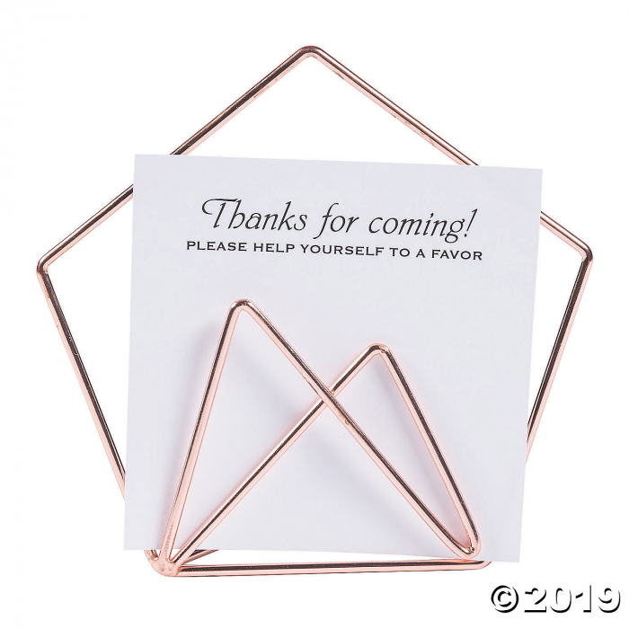 Rose Gold Geometric Sign Holder (1 Piece(s))