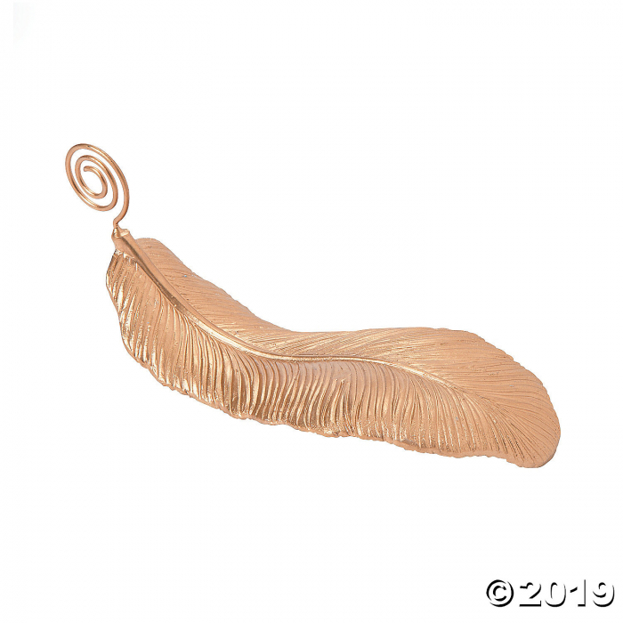 Goldtone Feather Place Card Holders (1 Set(s))