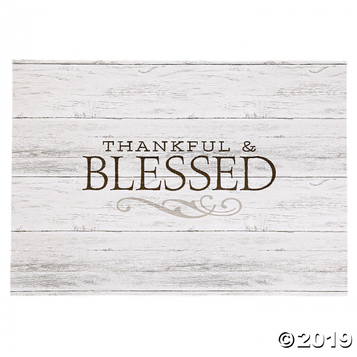 Thankful & Blessed Paper Placemats (24 Piece(s)) Thankful & Blessed Paper Placemats (24 Piece(s))
