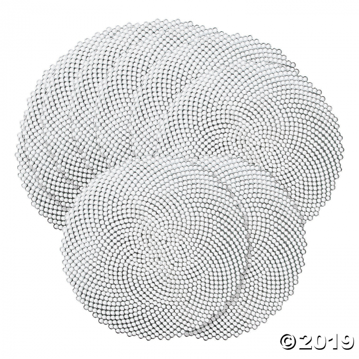 Silver Round Die-Cut Placemats (6 Piece(s))