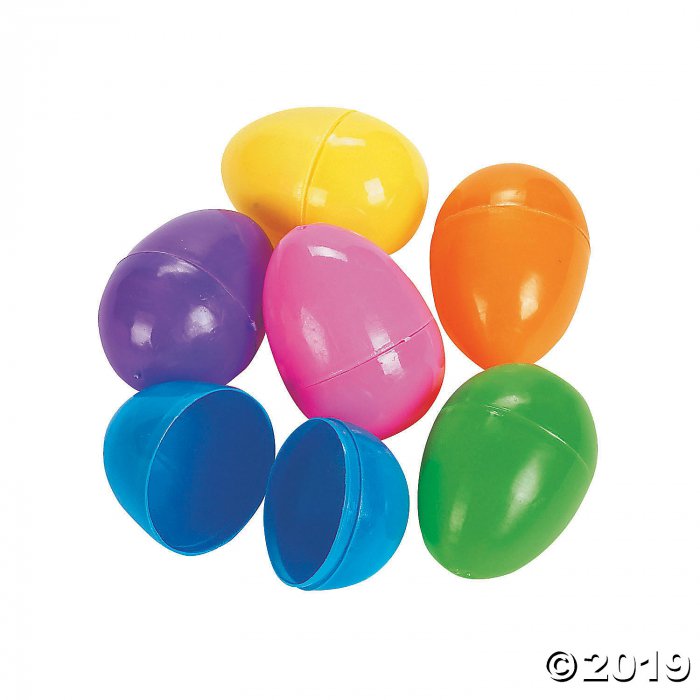 Bulk Colorful Bright Plastic Easter Eggs - 144 Pc.