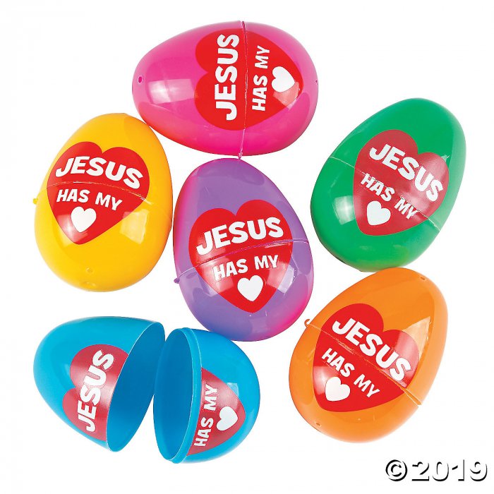Jesus Has My Heart Plastic Easter Eggs - 72 Pc.