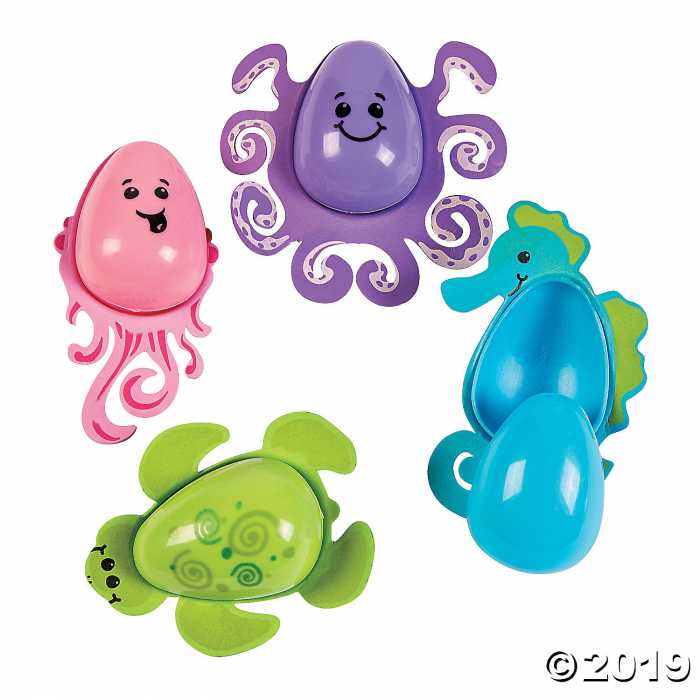 Sea Creature Plastic Easter Eggs - 12 Pc. (Per Dozen) Sea Creature Plastic Easter Eggs - 12 Pc. (Per Dozen)