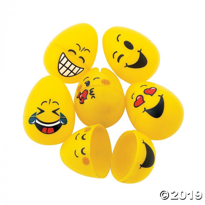 Emoji Plastic Easter Eggs - 48 Pc.