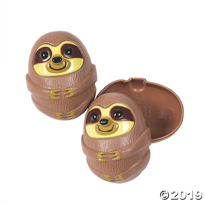 Sloth Plastic Easter Eggs - 12 Pc. (Per Dozen)
