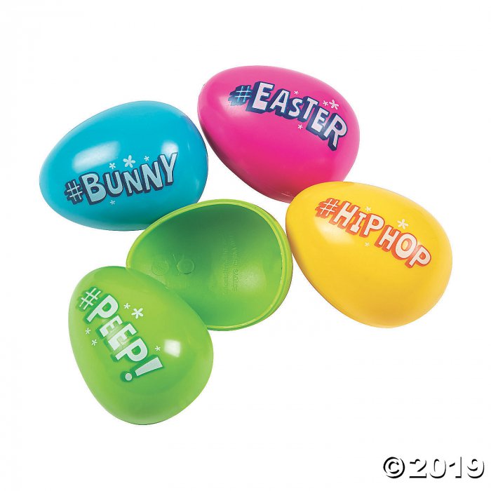 Hashtag Plastic Easter Eggs - 12 Pc. (Per Dozen)