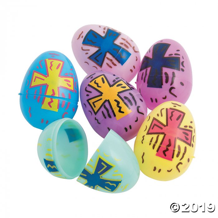 Pastel Religious Plastic Easter Eggs - 72 Pc.