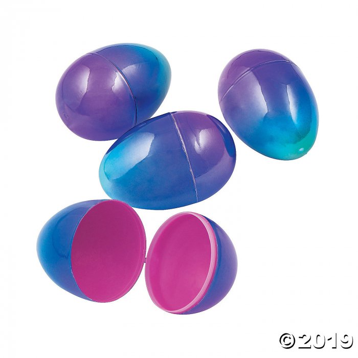 Two-Tone Jumbo Metallic Plastic Easter Eggs - 12 Pc. (Per Dozen)