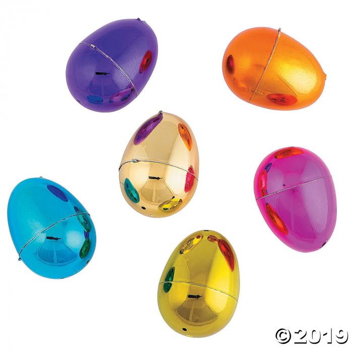 Metallic Plastic Easter Eggs - 72 Pc.