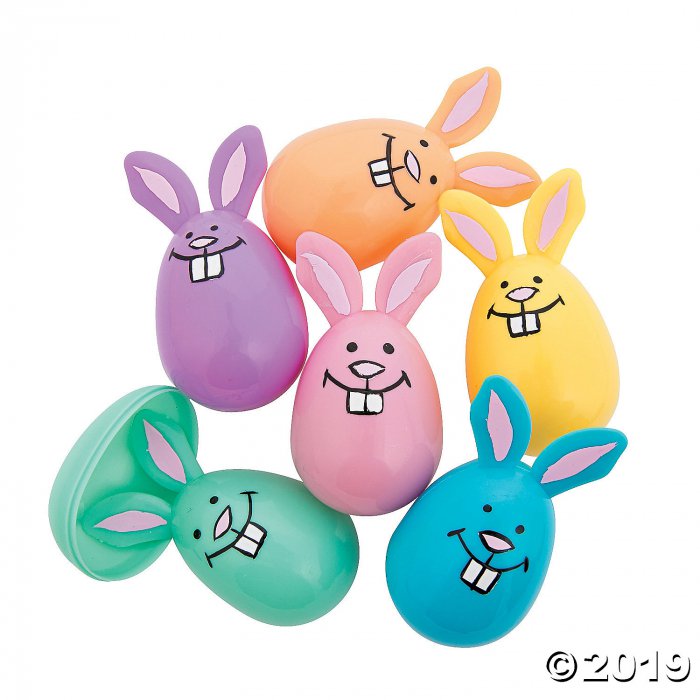 Pastel Bunny Plastic Easter Eggs - 12 Pc. (Per Dozen)