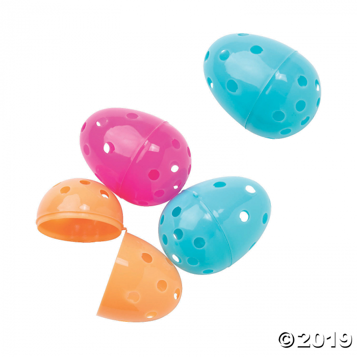 Colorful Hole-y Plastic Easter Eggs - 12 Pc. (48 Piece(s))