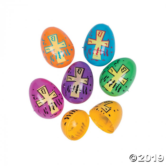 Bright Religious Plastic Easter Eggs - 72 Pc.