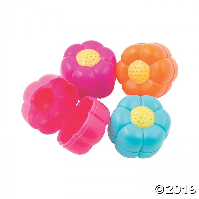 Flower-Shaped Plastic Easter Eggs - 12 Pc. (Per Dozen)