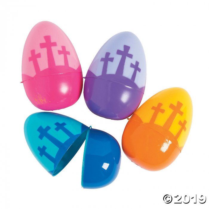 Jumbo Three Cross Plastic Eggs - 12 Pc. (Per Dozen)