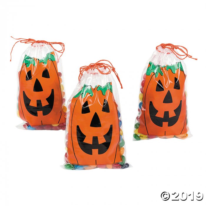 Mini Jack-O'-Lantern Drawstring Treat Bags (144 Piece(s))