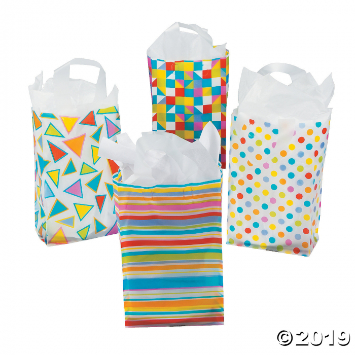 Patterned Plastic Treat Bags with Handles (24 Piece(s))