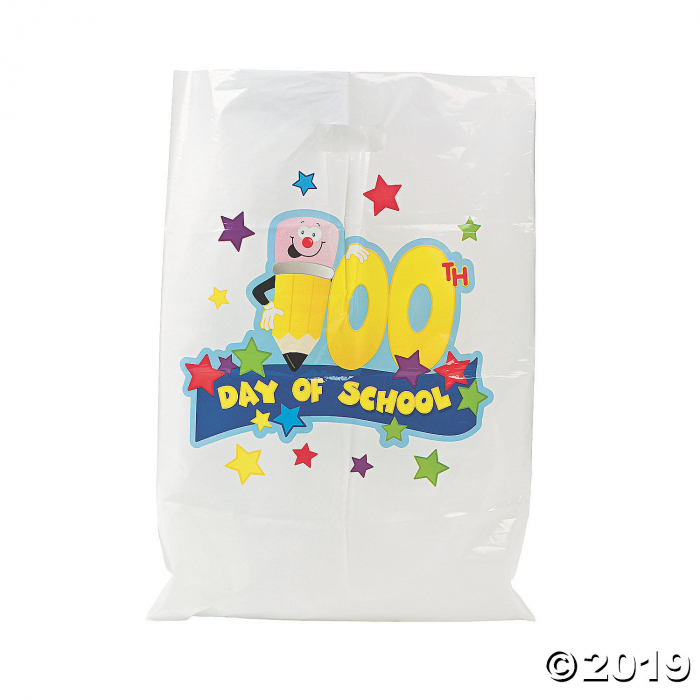 100th Day of School Plastic Goody Bags (50 Piece(s)) 100th Day of School Plastic Goody Bags (50 Piece(s))