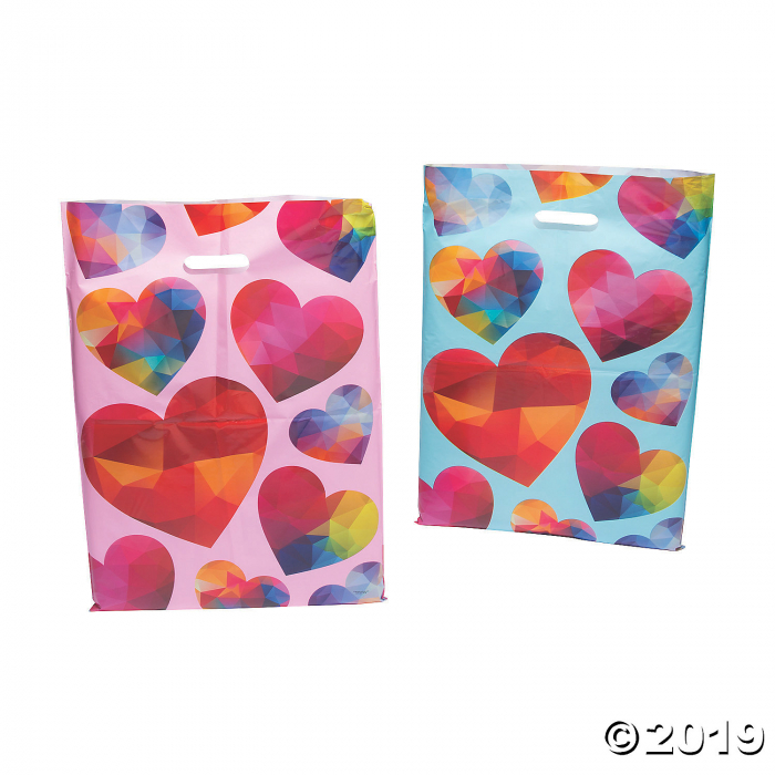 Geometric Heart Plastic Goody Bags (50 Piece(s))