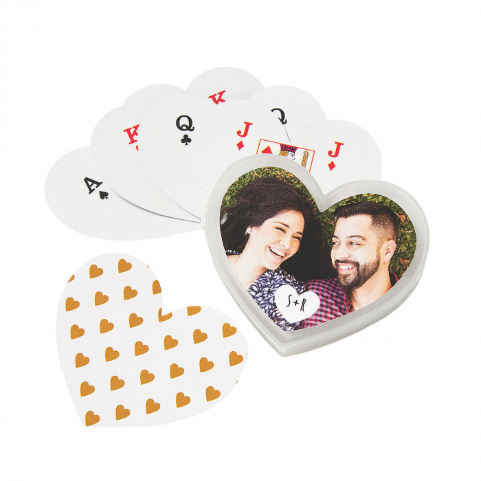 Heart-Shaped Playing Cards with Custom Photo Box (Per Dozen)