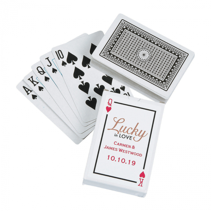 Lucky in Love Playing Cards with Personalized Box (Per Dozen)