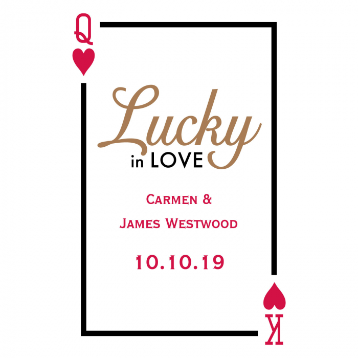 Lucky in Love Playing Cards with Personalized Box (Per Dozen)