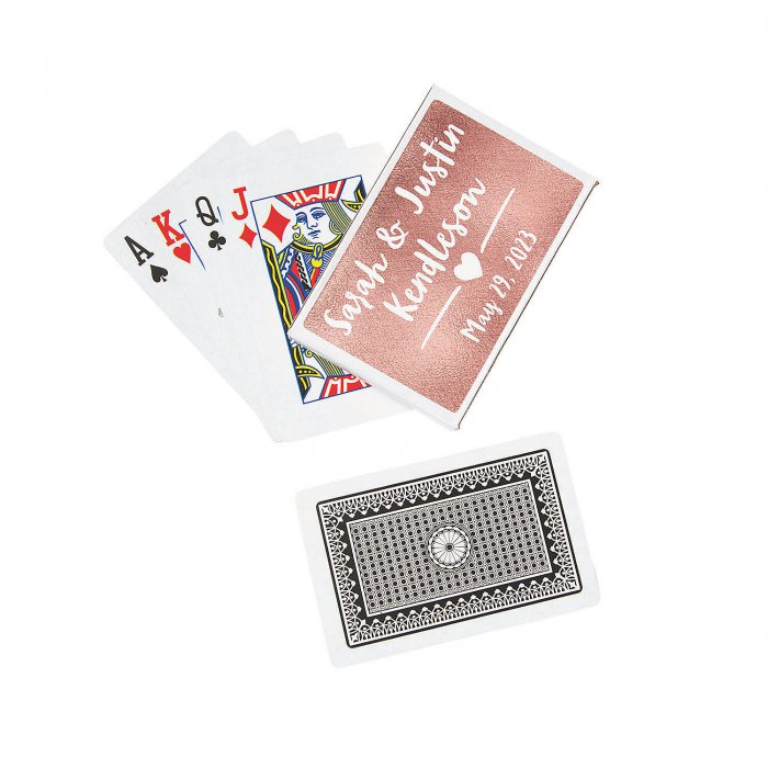 Rose Gold Playing Cards with Personalized Box (Per Dozen)