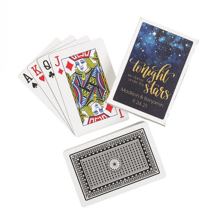 Starry Night Wedding Playing Cards with Personalized Box (Per Dozen)